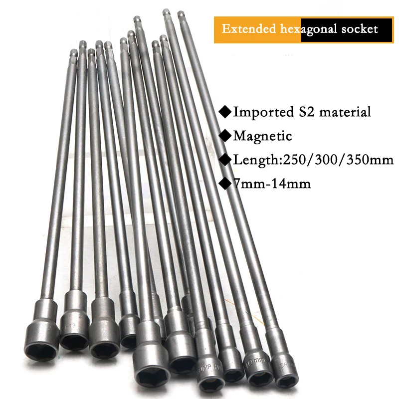 Length 250-350mm Metric Screwdriver With Conversion Drill Bit 8-14mm Magnetic Hex Shank Hex Nut