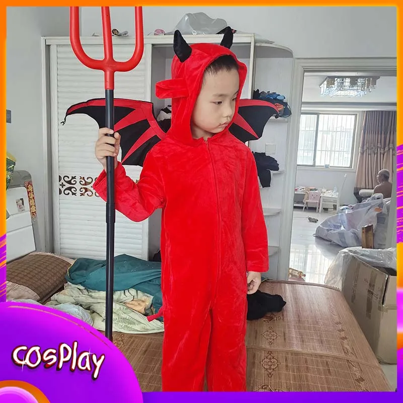 

Детские костюмы для косплея на Хэллоуин, дьявол, летучая мышь, милая одежда с героями мультфильмов, одежда для выступлений для мальчиков и девочек, карнавальный реквизит вампира