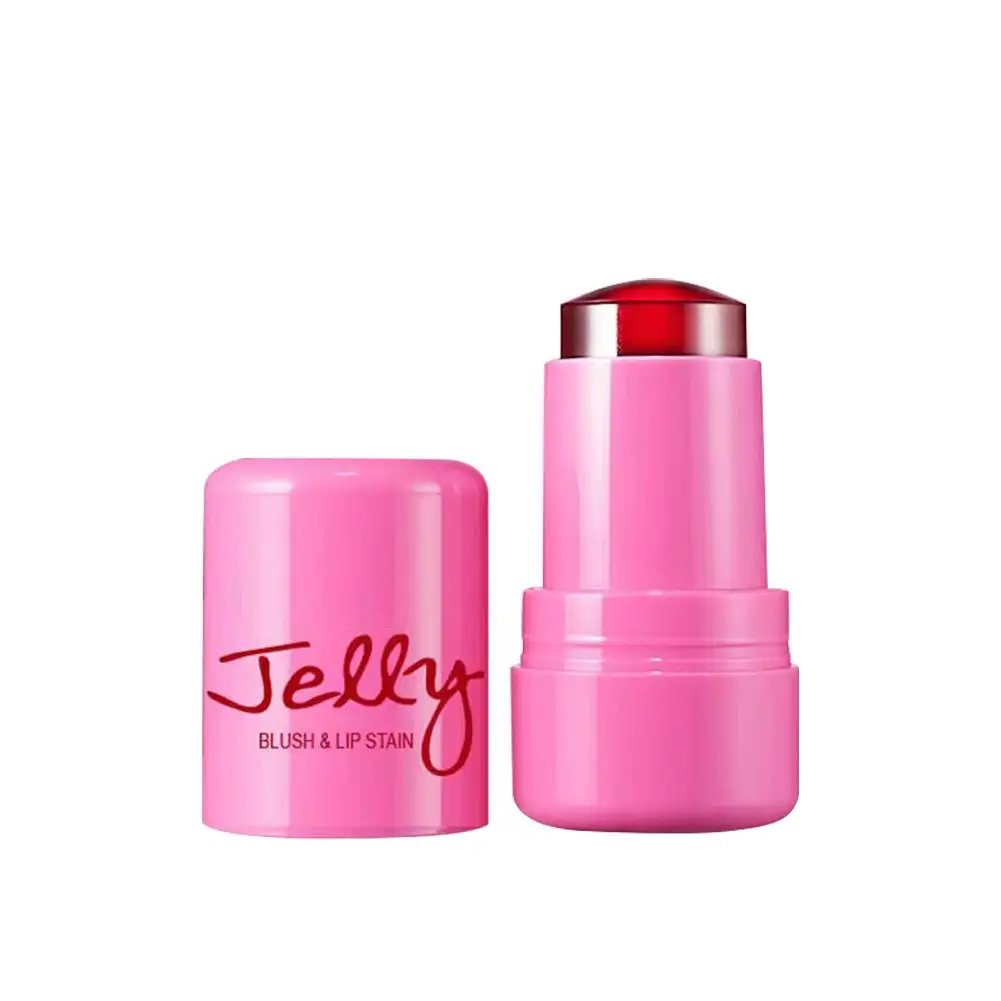 4 Colors Jelly Blush Stick Water Jelly Tint Stick Long-lasting Cheek Lip Stain Face Lip Hydrating & Jelly Tint Milk Blush M K7U5