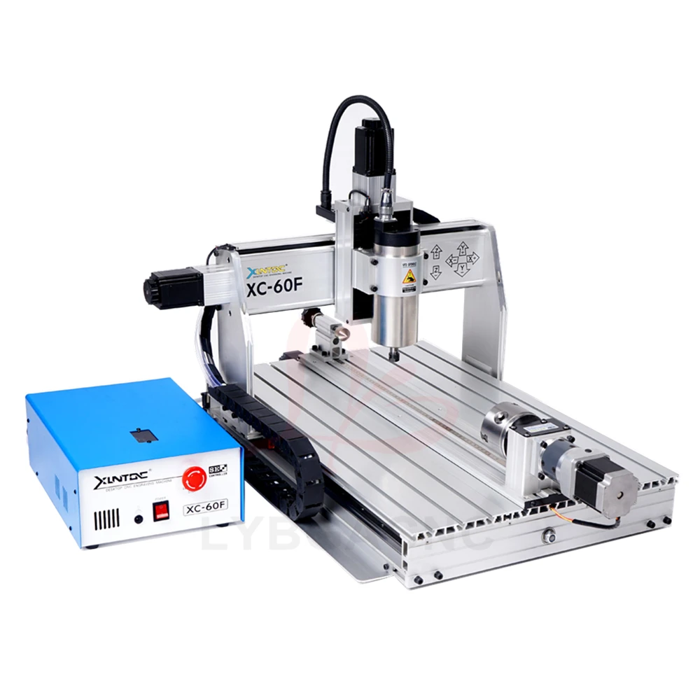 XC-60F CNC Router USB Port 570X385mm 3Axis/4Axis CNC Engraving and Milling Machine for Wood PCB Metal 800W 1500W Linear Guide