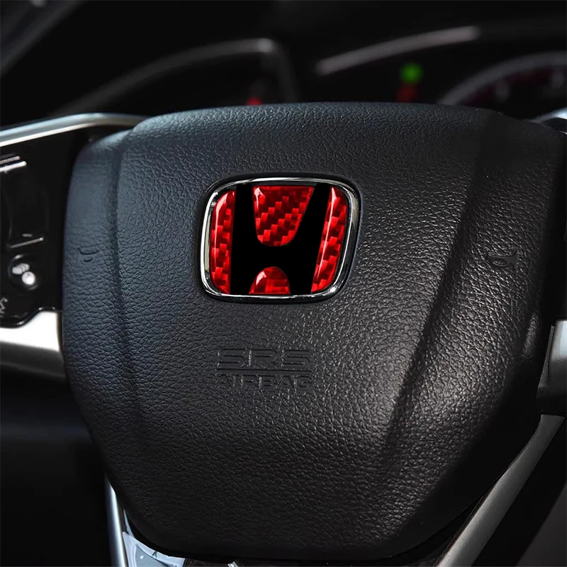 Car Steering Wheel Decorative Sticker Emblem Badge Glue Trim For Honda Civic CRV HRV Fit Accord Accessories