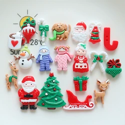 10 Pcs New Cute Cartoon Christmas The Old，Little Deer Series Resin Scrapbook Diy Jewelry Children Gift Hairpin Accessories A60