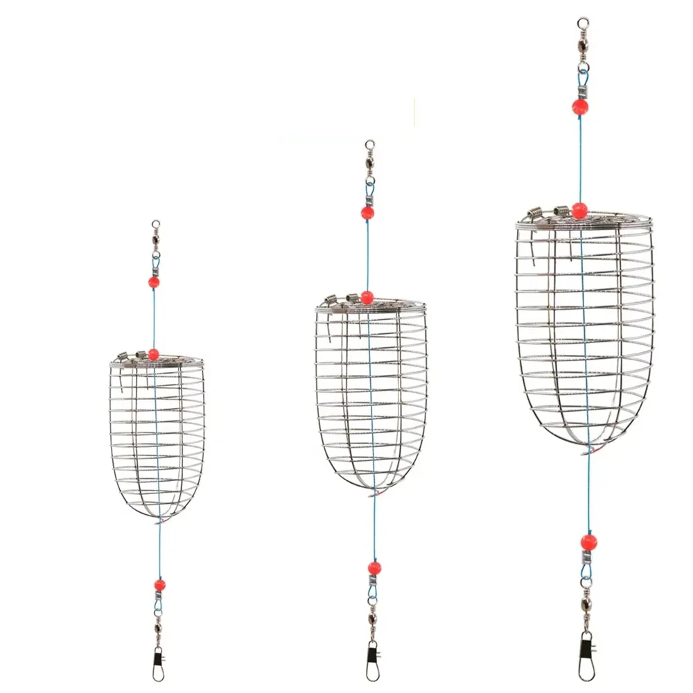 

1PCS Stainless Steel Wire Fishing Bait Cage Feeder Holder Carp Bait Basket Lure Cage Fishing Tackle Accessories