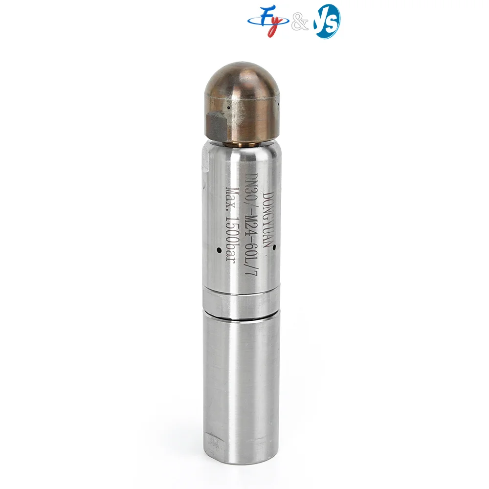 1500bar High Pressure Rotary Pipe Cleaning Nozzle DN30/M24 60L/min Hydro Jet Nozzle for Condenser Tubes
