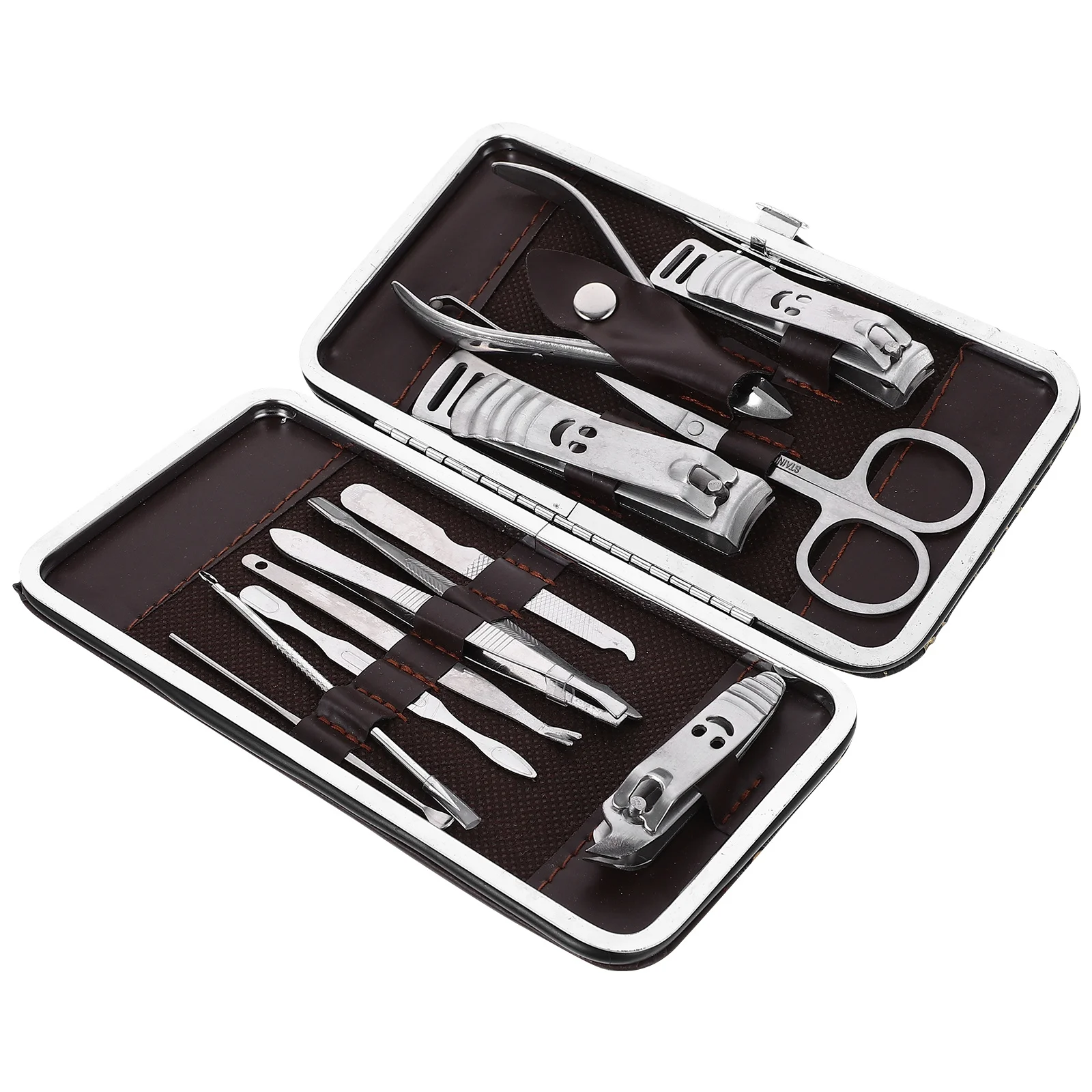 Set per unghie da 12 pezzi Kit per manicure pedicure in acciaio inossidabile Kit per toelettatura da viaggio Strumenti per la cura delle unghie personali Kit per manicure Set per pedicure