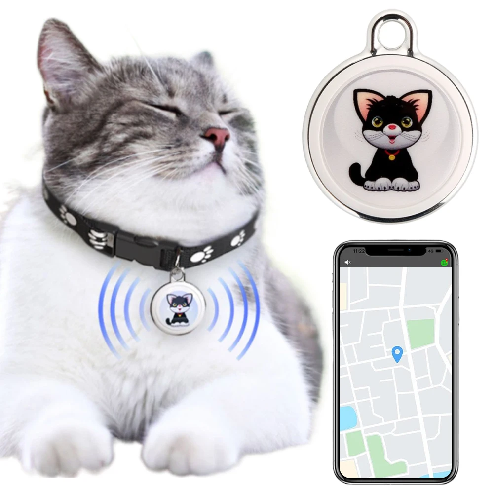 Pet GPS Tracker for Dog Cat Smart Bluetooth Mini GPS Locator Waterproof Anti-Lost Pet GPS Locator Tracker Collar For Android IOS