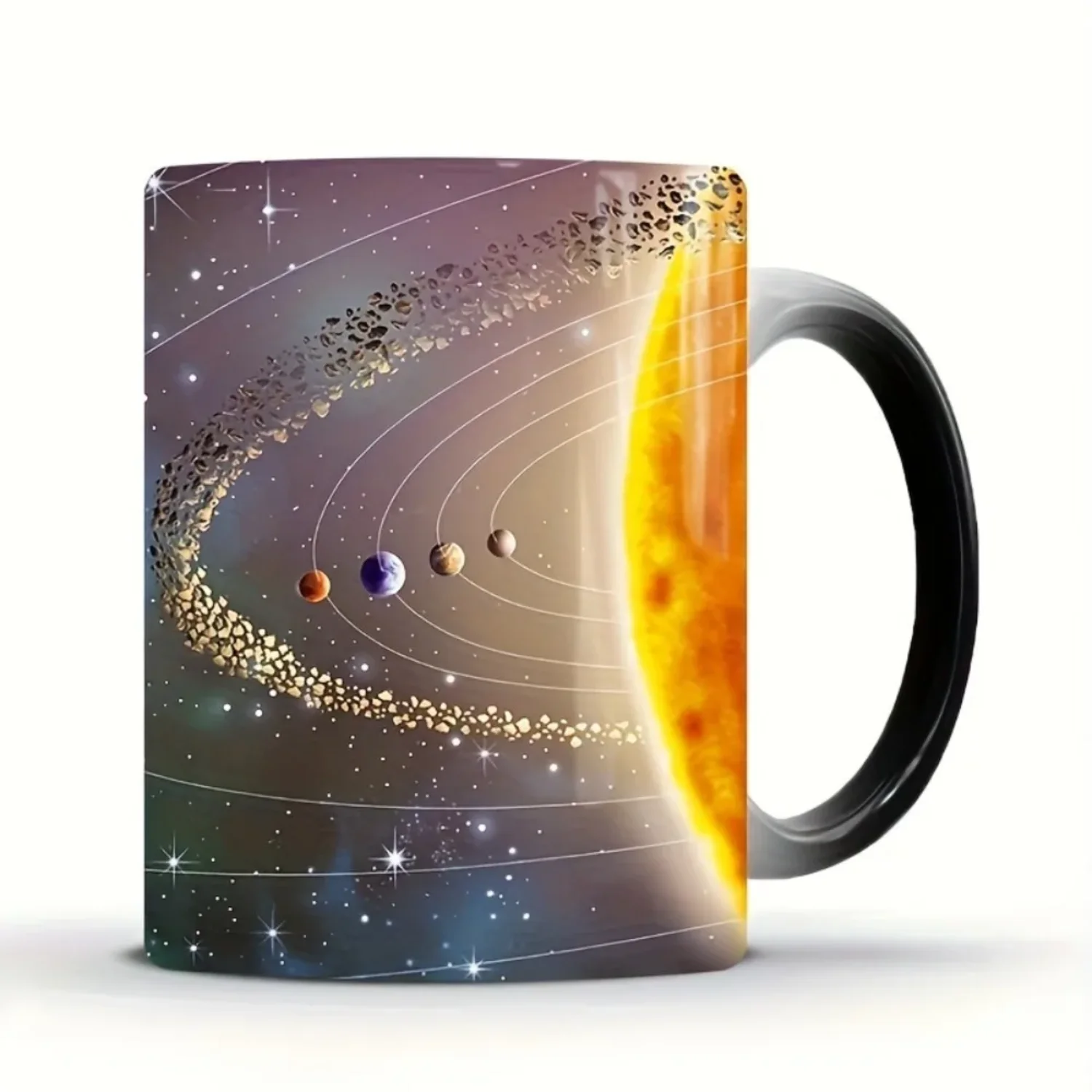 1pc Solar System Color Changing Coffee Mug Ceramic Coffee Cup Planets Heat Sensitive Water Cup Summer Winter Drinkware Funny Mug