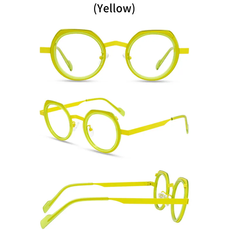 Belight Optical Prescription Colorful Candy Color Vintage Retro Round Shape Eyeglasses Spectacle Frame Eyewear FELIZ