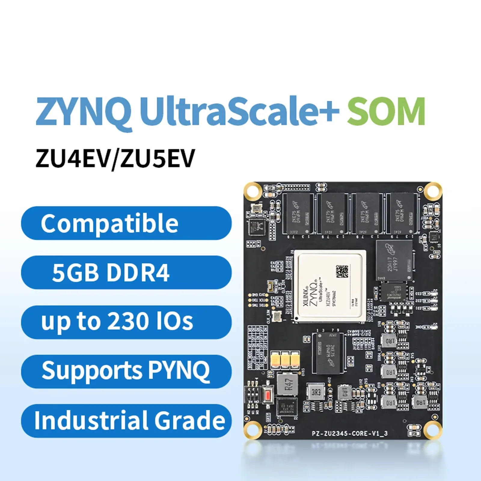 

ZU4EV ZU5EV-SOM Основная плата FPGA Xilinx ZYNQ UltraScale + XCZU4EV XCZU5EV Плата разработки FPGA промышленного класса