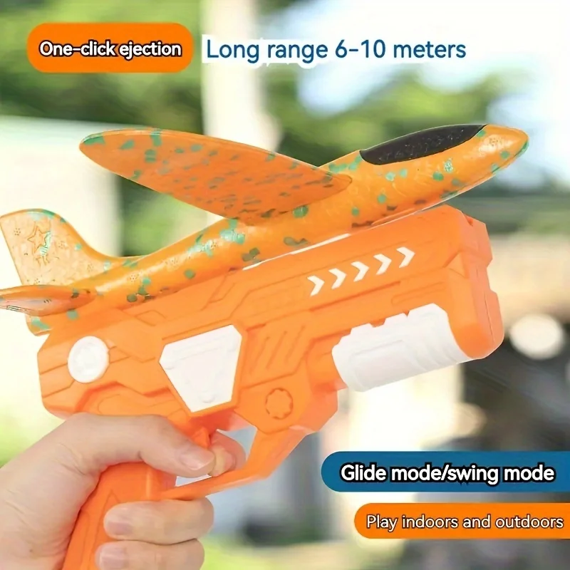 Foam Plane Launcher Flight Mode Ejection Toy,Summer fun， Goals, focus, gifts