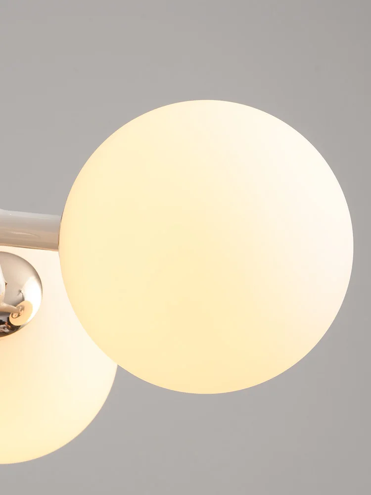 الشمال الحديثة والحد الأدنى ماجيك فول 9 الأبيض الزجاج الثريا غرفة نوم السرير غرفة المعيشة تعليق مصباح LED ديكور المنزل #5