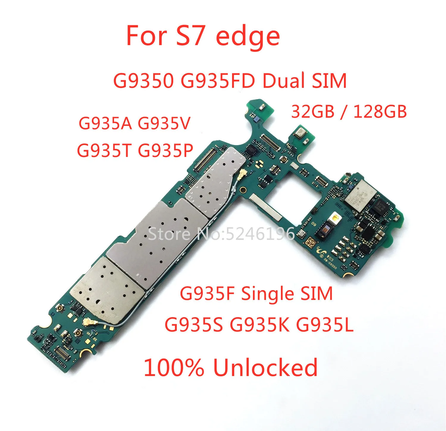 1pcs 100% Unlocked Motherboard For Samsung Galaxy S7 edge G9350 G935F G935FD G935A/V G935T G935P G935S G935K G935L Replace Part