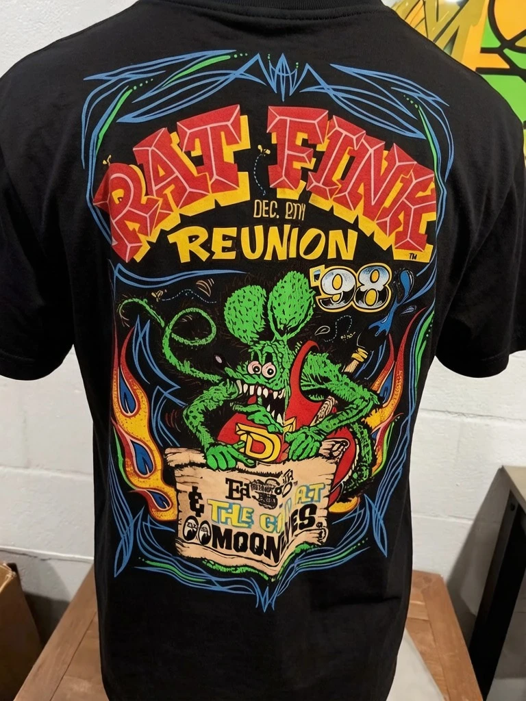 Vtg Big Daddy Ed Roth The Gang @ Mooneyes 1998 Rat Fink T Shirt Reunion Tee Y2k Clothes Man Cheap Clothing Drip Clothing