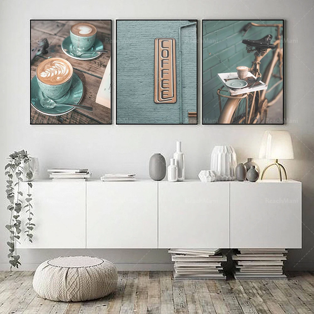 coffee print, coffee shop wall art, coffee beans, coffee house poster print modern realism home decor kitchen decor