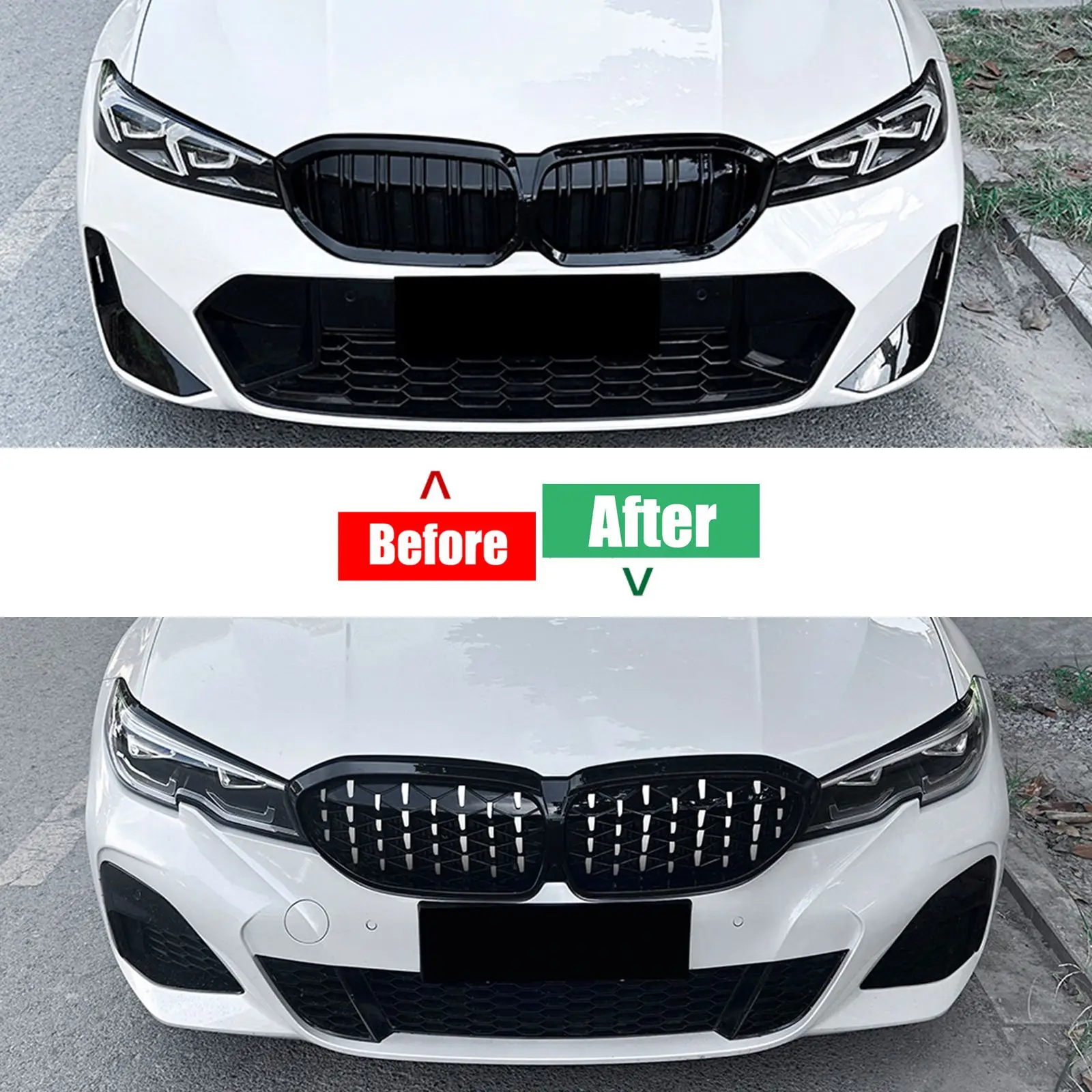 

For BMW 3-Series G20 G21 2019-2022 Front bumper Grill Body Kit Tuning Kidney Grille Gloss