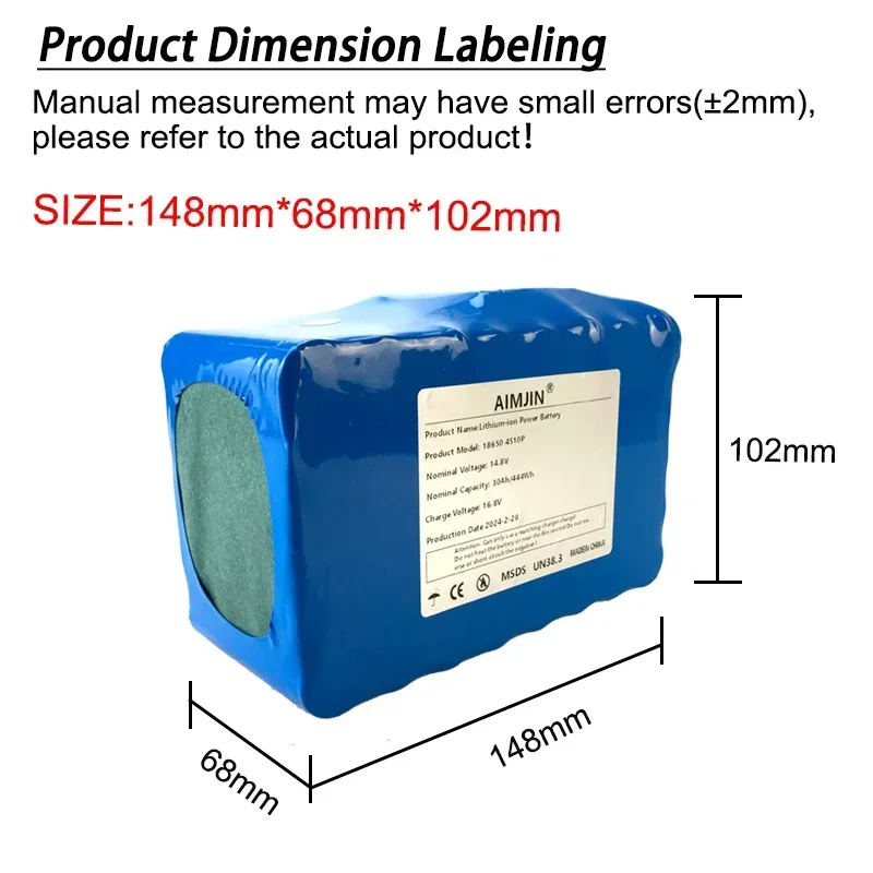 4S10P 14.8V 30Ah 444Watt 18650 بطارية ليثيوم مع BMS للعاكس الذكية روبوت معدات عالية الطاقة الخ + شاحن 15.8V #6