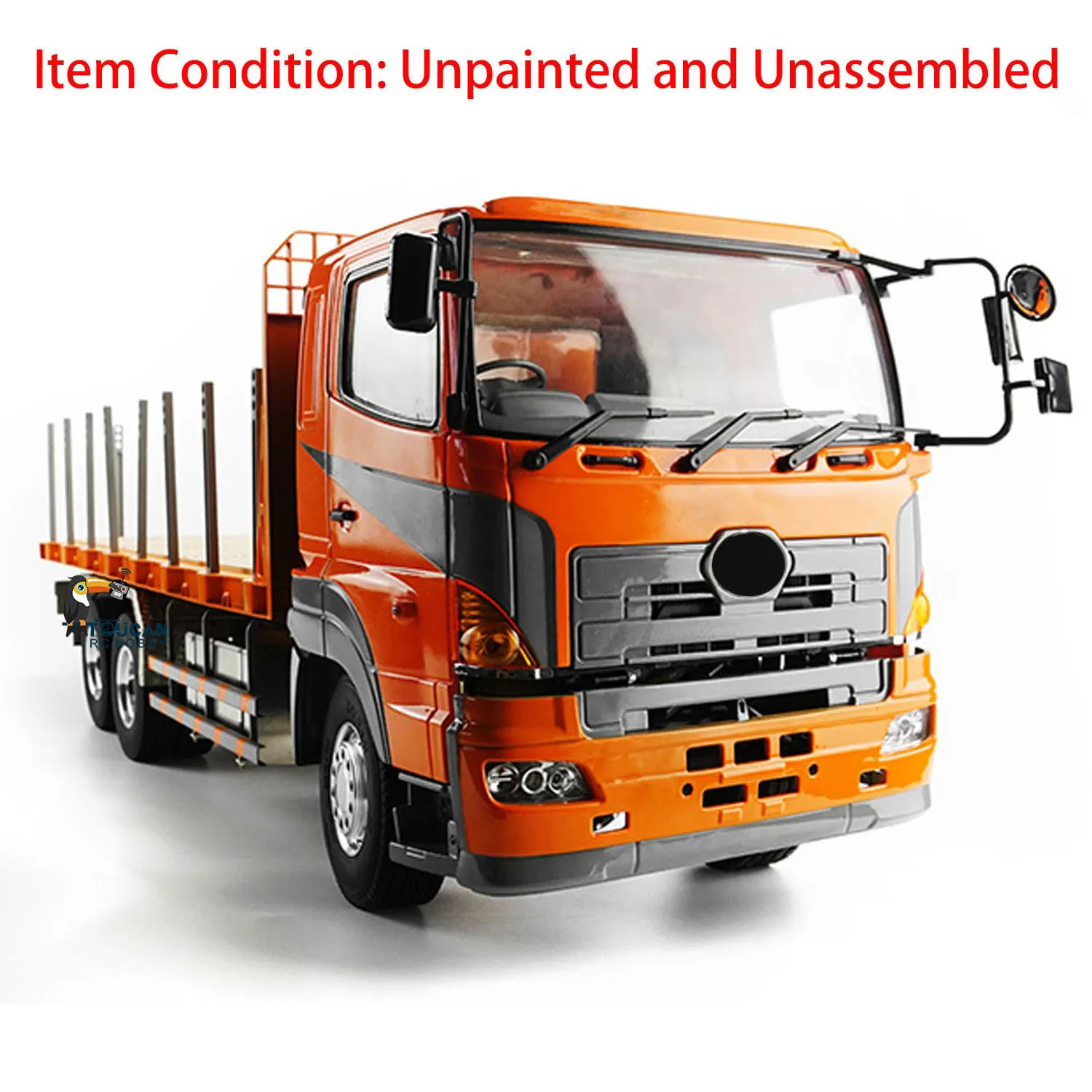 Gifts 1/14 Lesu 6*4 Metal Chassis Remote Control Flatbed Lorry Trailer Cars Model RC Tractor Truck Vehicle Toys for Boys Th02556