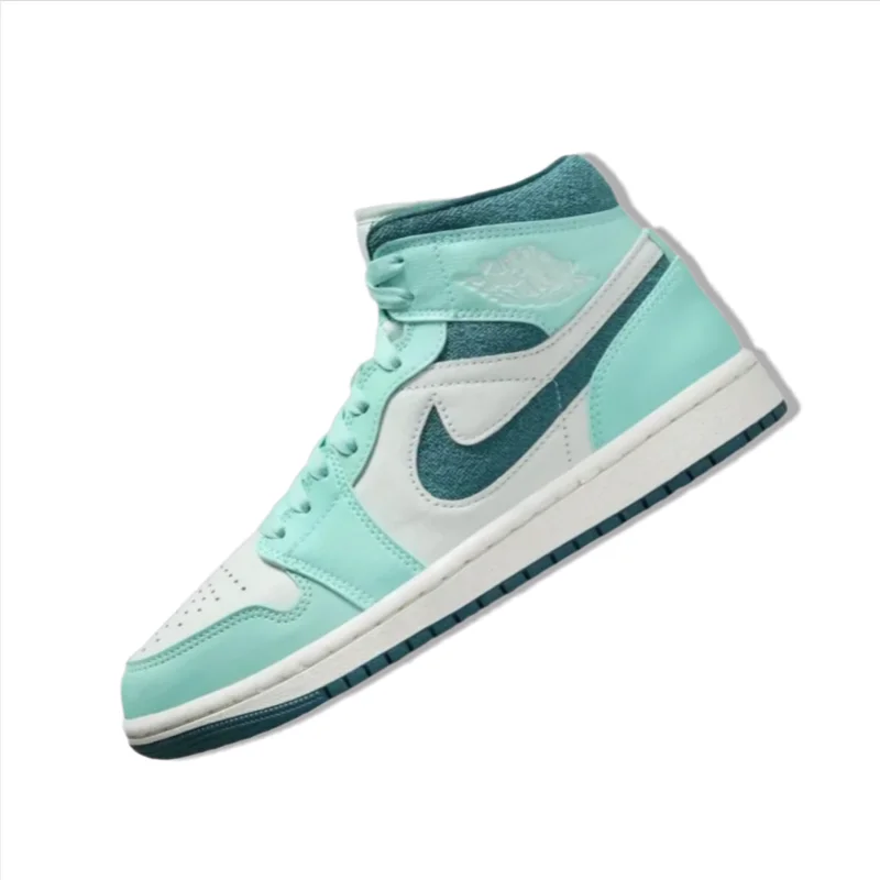 Nike new Air Jordan 1 MID men's and women's basketball shoes fashionable versatile comfortable sneakers lime green