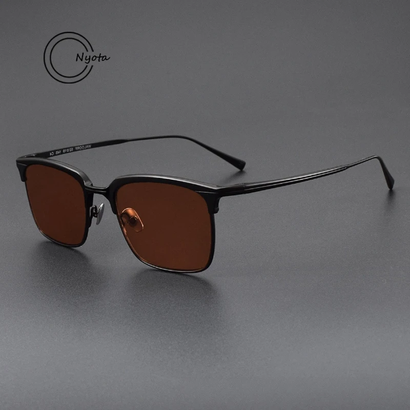 

2025 New Pure Titanium Fashionable Casual Square Sunglasses Women Personality Trend Eyeglasses UV400 Outdoor Men SUN GLASSES