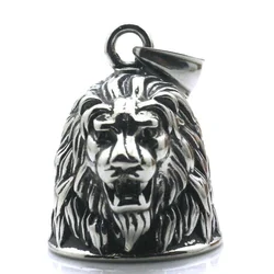 Vintage Punk Lion Head Bell Pendant Necklace Fashion Men Biker Rock Necklace Jewelry Accessories（pendant+chain）