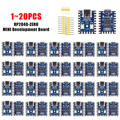 1-20PCS RP2040-Zero RP2040 for Raspberry Pi Microcontroller PICO Development Board Dual-core Cortex M0+ Processor 2MB Flash XCW