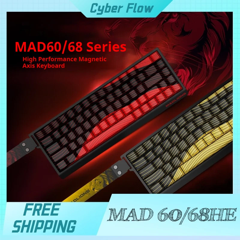 Madcatz  Mad60/68he Magnetic Axis Keyboard Wired Hot Swap 61/68key Rgb Esports Mechanical Keyboard For Customized Gamer Gifts