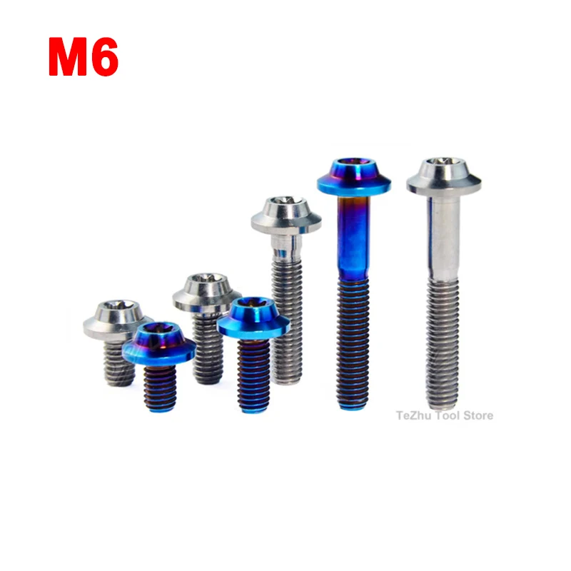 1Pcs Titanium Alloy Screw Flying Saucer Head Type Torx Screw M6x10/15/20/25/30/40/50/60/70/80/90mm