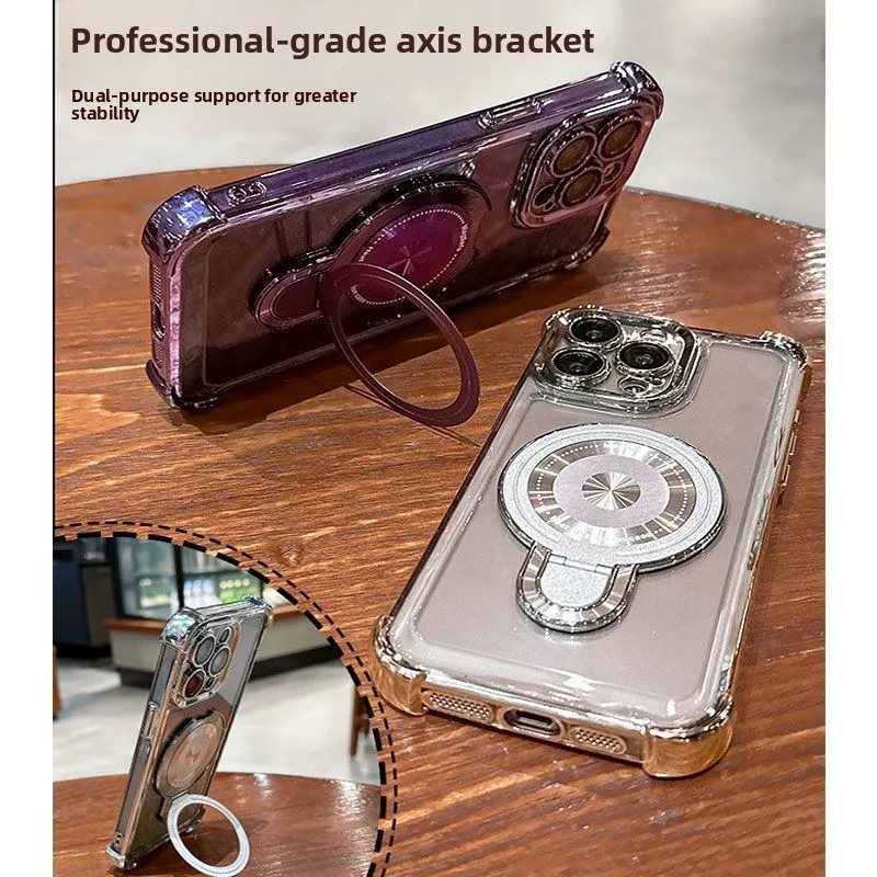 Case For POCO X8 Pro Max Redmi Turbo5 Max Electroplated Bezel TPU Magnetic Bracket Cover For MI Poco X8 Pro Lens Film Protection