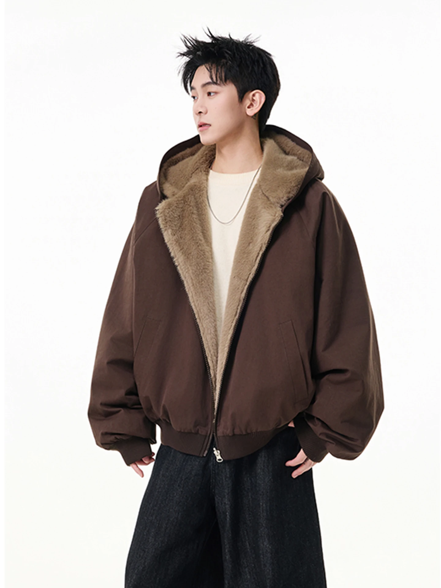 

Американская двусторонняя хлопковая куртка Mountain Eagle для мужчин, зимняя, модная, винтажная, утепленная, теплая и комфортная.