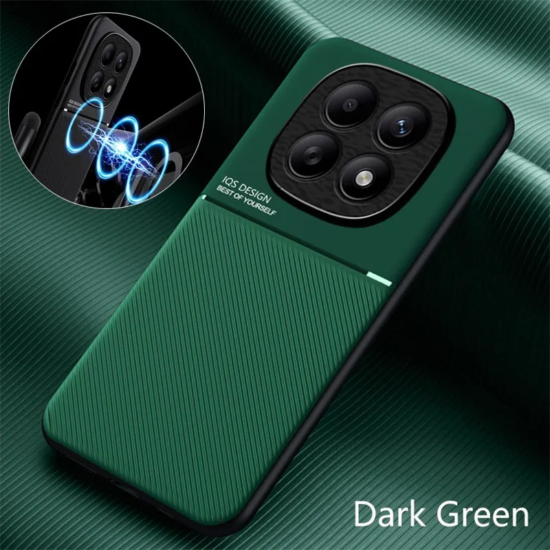 Business Leather Texture Magnetic Case For Xiaomi Redmi Note 15 Pro+ Note 14 15 Pro Plus 4G 5G Soft Frame Car Holder Phone Cover
