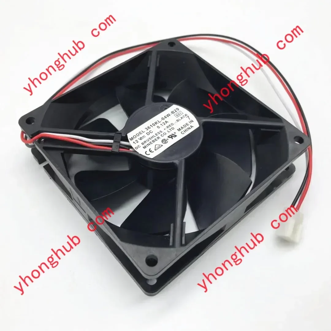 

NMB-MAT 3610KL-04W-B29 S51 DC 12V 0.12A 90X90X25mm 3-Wire Server Cooling Fan
