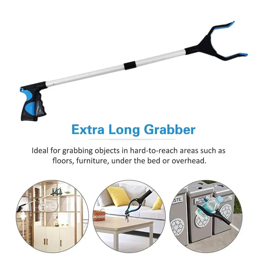 Faltbare Müllclip-Verlängerungsklemme, 32 Zoll, extra langer, faltbarer Pick-Up-Stick mit magnetischem Griff 360 ° Rotierende Anti-Rutsch-Backe – Detail 5