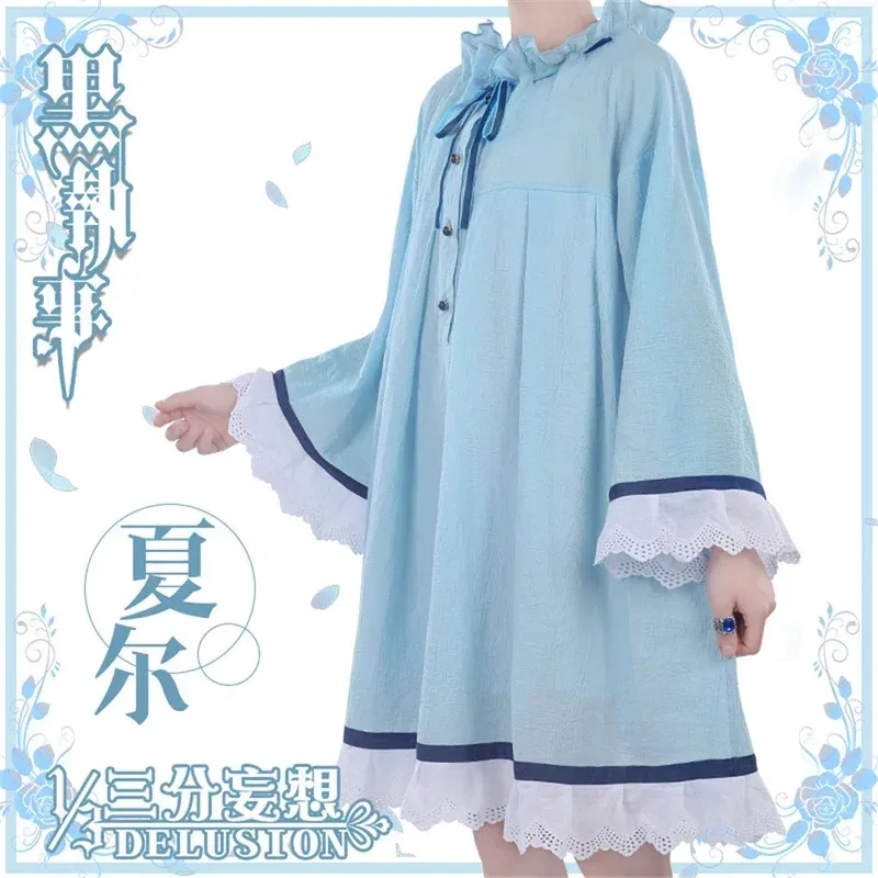 Agcos 블랙 버틀러 Ciel Phantomhive 코스프레 의상 여성 러블리 드레스 ciphanel tomhive nightdress 2025 Hot Sale