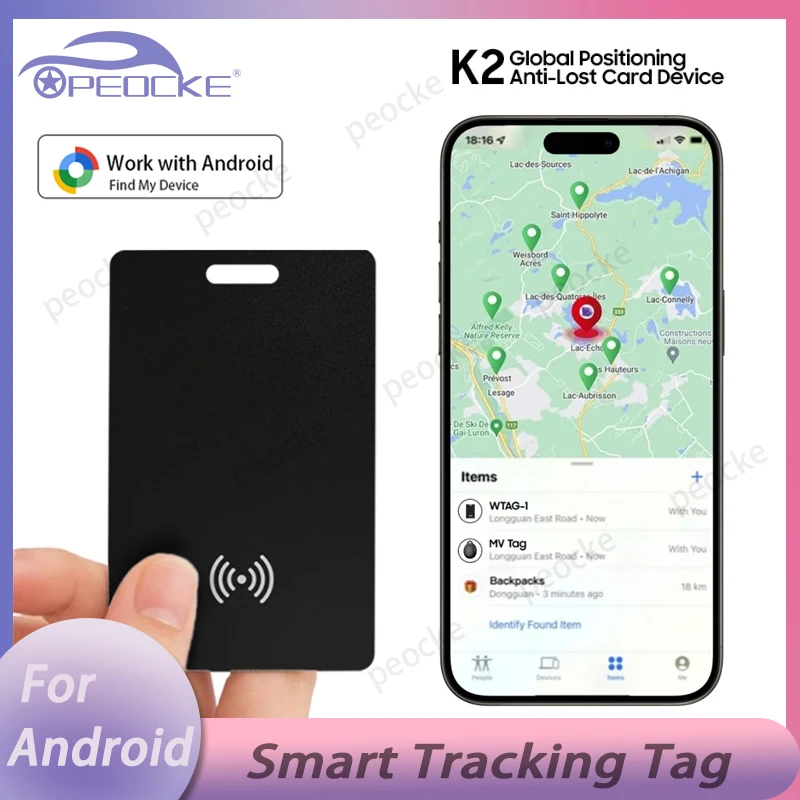 Wallet Anti-loss Card Ultra-thin GPS Location with Google Find My Bluetooth Device Smart Tracking Tag For Android Wireless Charg
