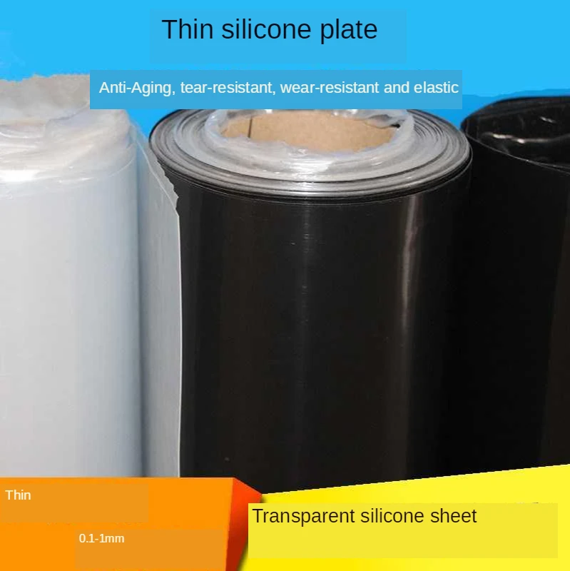 Silicone rubber Sheet film 0.1 0.2 0.3 0.4 0.5 0.6 0.8 1.0mm thickness 500*500mm width thin board semi transparent Rubber