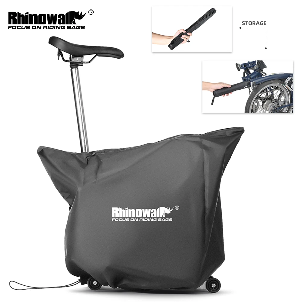 Rhinowalk Folding Bike Cover Lightweight Storage Bag With Double Slide Zippers Bottom Tightening Fit For Brompton Dust Cover