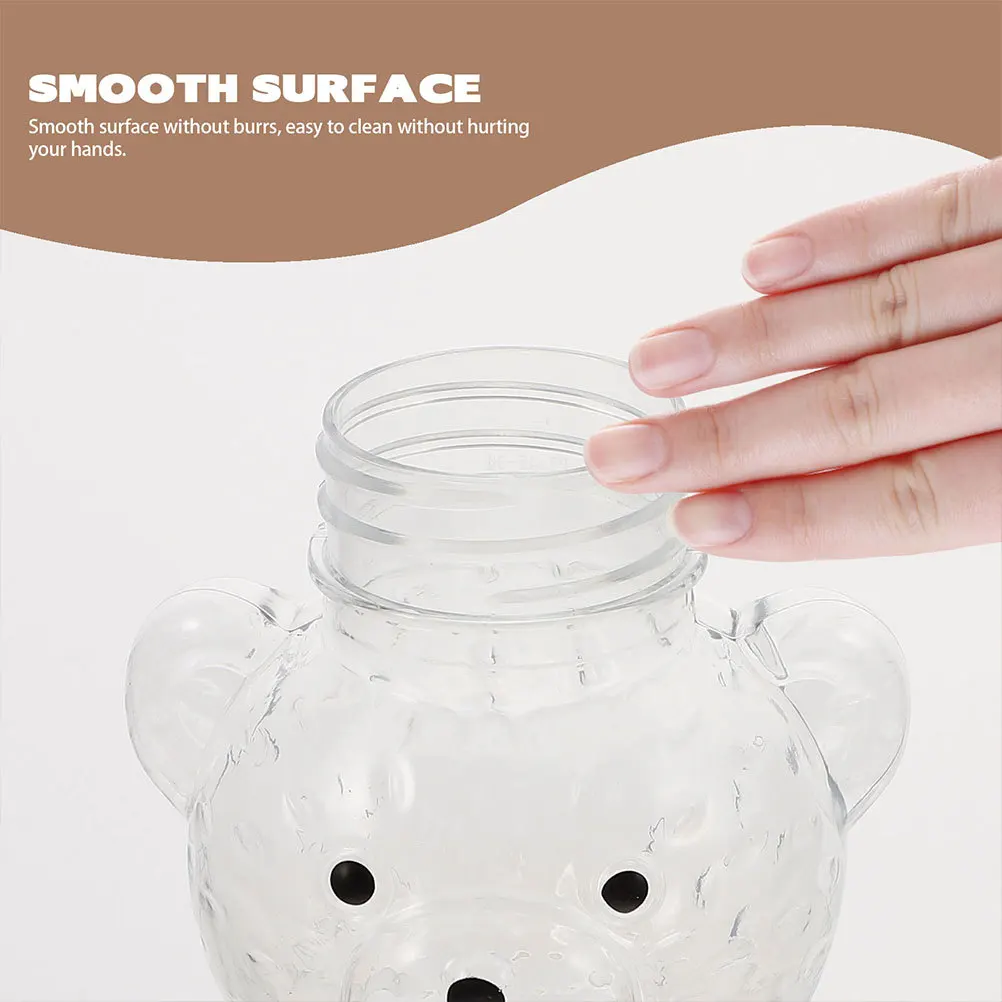 

4Pcs Plastic Juice Bottles Empty Containers Mini Animal Design Milk Tea Beverage Bottle For Fresh Milk Nut Milks Juices Storage