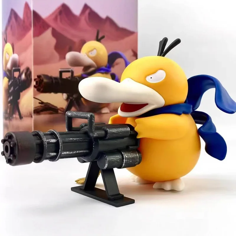 

Pokemon Series Psyduck Gatling Gun Figure Cross Dressing Toys Collection Creative Ornaments Anime Peripheral Birthday Gifts