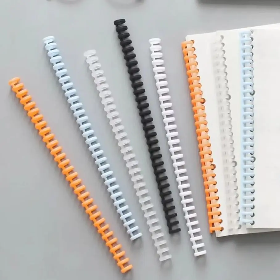 10PCS 12mm 30 Hole Loose-leaf Binding Strip A4 A5 B5 Notebook Binding Clip Removable Scrapbook Album Binder Spiral Binding Rings