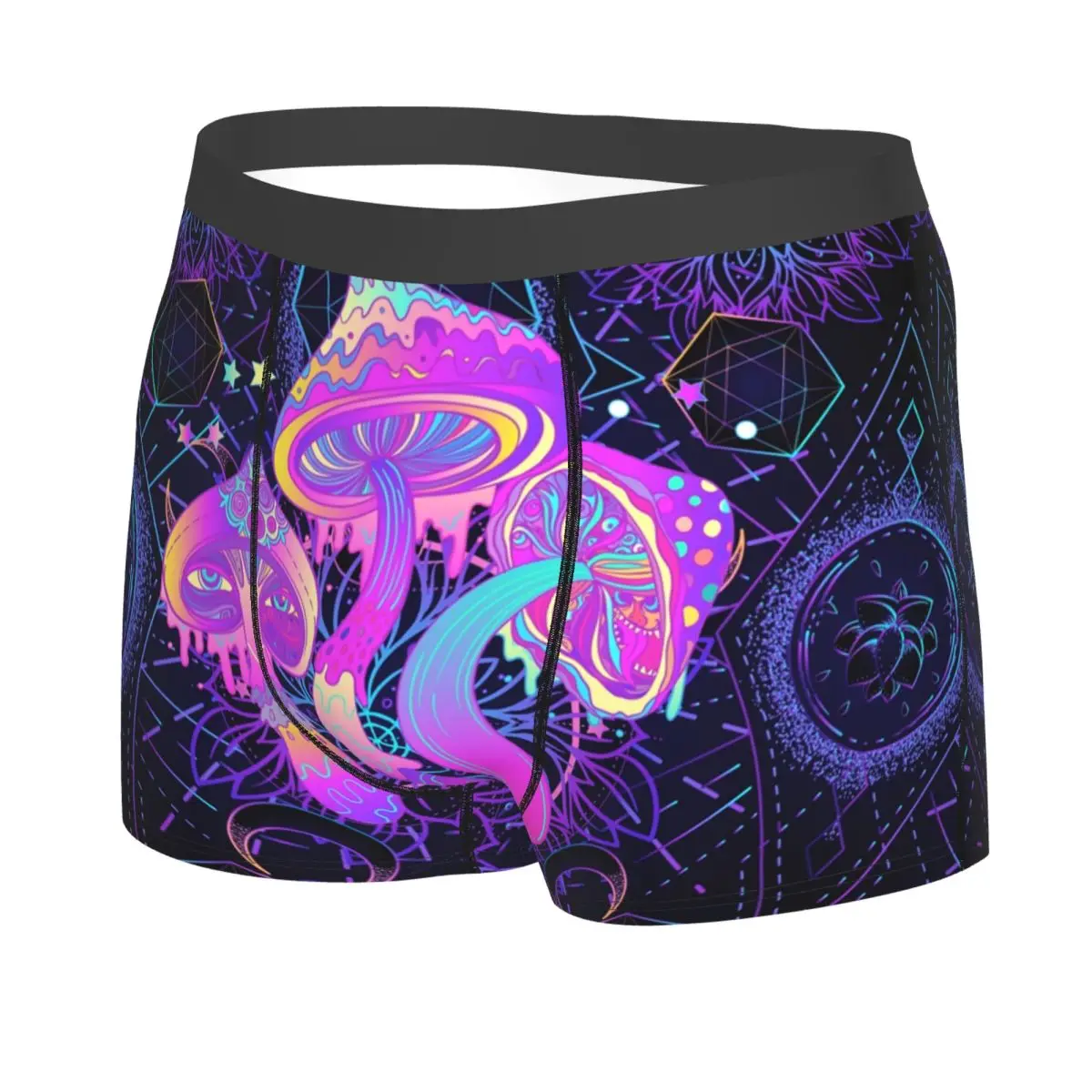 Novelty Magic Mushroom Trippy Psychedelic Neon Pastel Goth Boxers Shorts Underpants Men's Comfortable Briefs Underwear