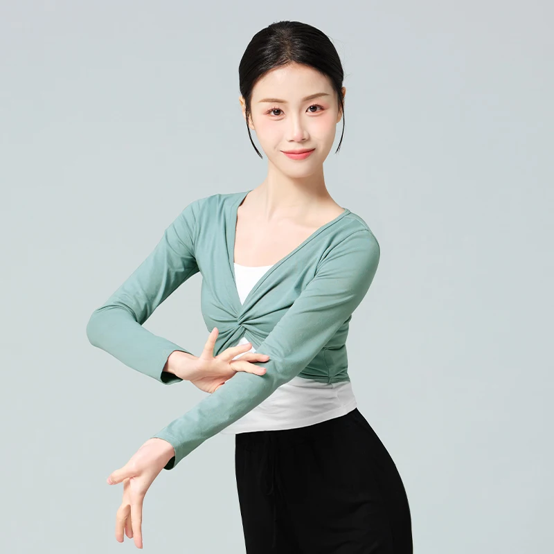 Women Dance Tops Ballet Dance Blouse Modern Classical Dance Coats Long Sleeve Adults Teen Dance Tops Ballet Outfits