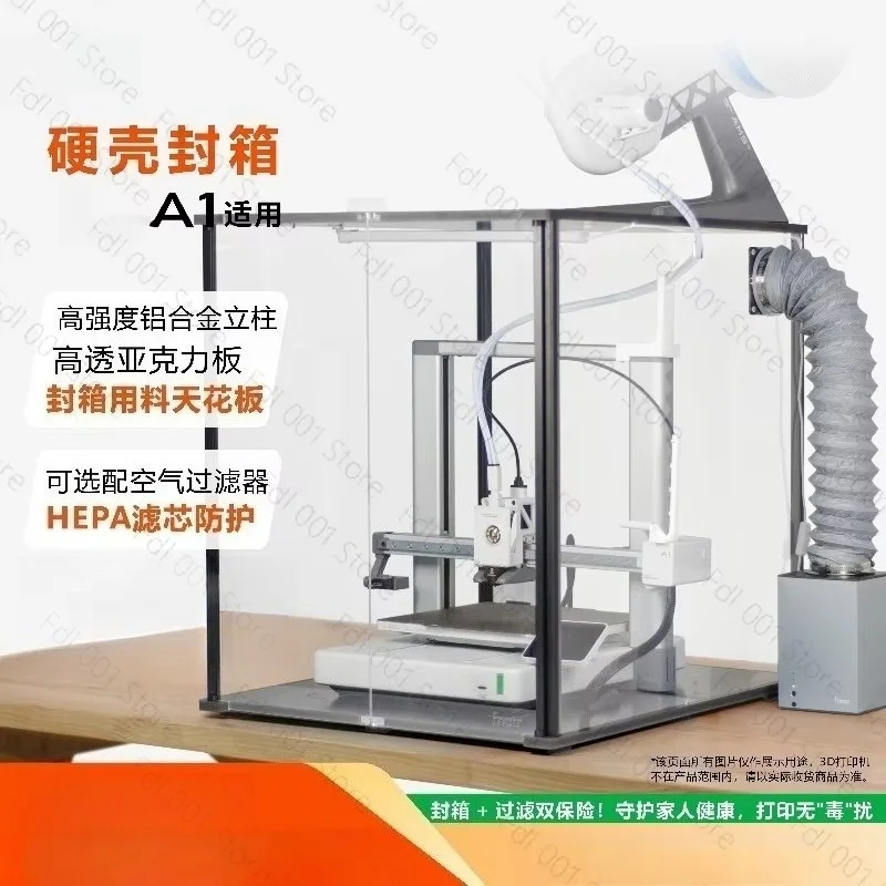 Fnatr Enclosure For Bambu Lab A1 3D Printer Outer Cover Dust Housing With Filtration System