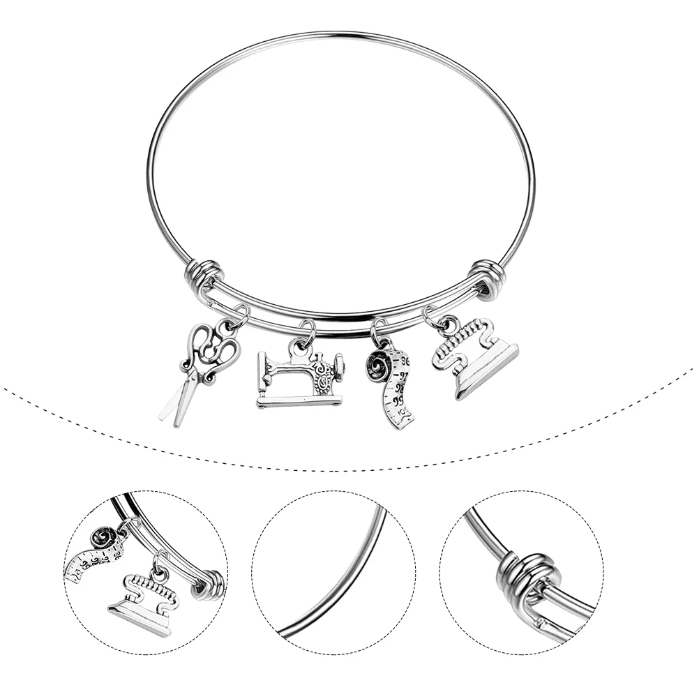 

1Pcs Elegant Stainless Steel Expandable Bangle Bracelet For Women Unique Design