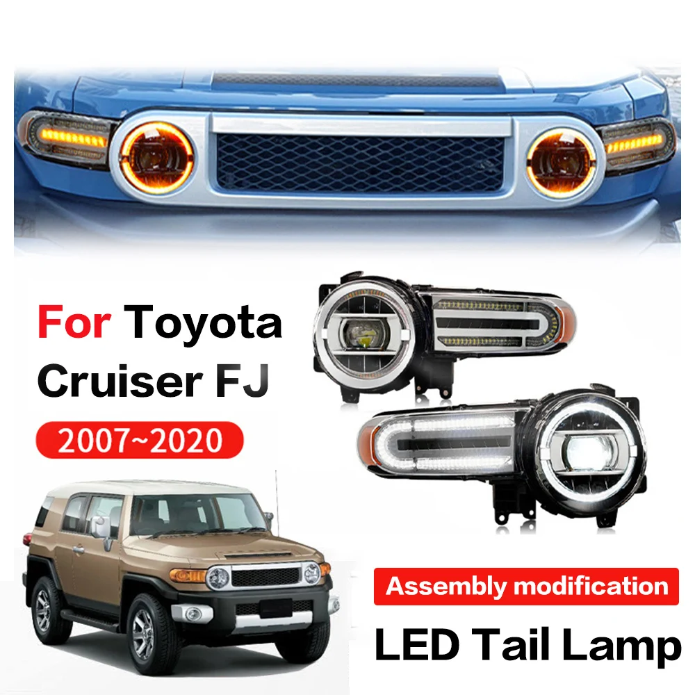 

The Car Accessories Modification For Toyota Cruiser GJ 2007-2020 LED dual-light lens assembly for vehicle headlights Tail Lamp