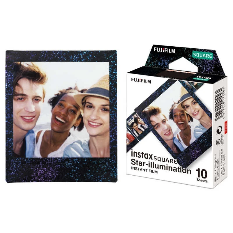 فيلم مربع Fujifilm Instax ، ورق صور بحافة بيضاء وسوداء لكاميرا Instax ، طابعة وصلة SQ1 ، SQ10 ، SQ6 ، 20 ، SQ40 ، 10 صفائح