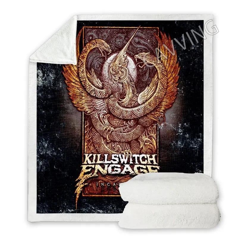 Killswitch Engage  3D Printed Sherpa Blanket  Rectangle Blanket Home Textiles Fleece Wearable Blanket Throw Blankets Home Decor