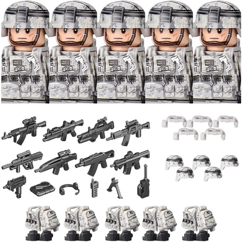 Militär Armee Figuren Bausteine SWAT Ghost Commando Special Forces Soldat Waffen Pistole Hut Schild Gürtel AK Mini Ziegel Spielzeug