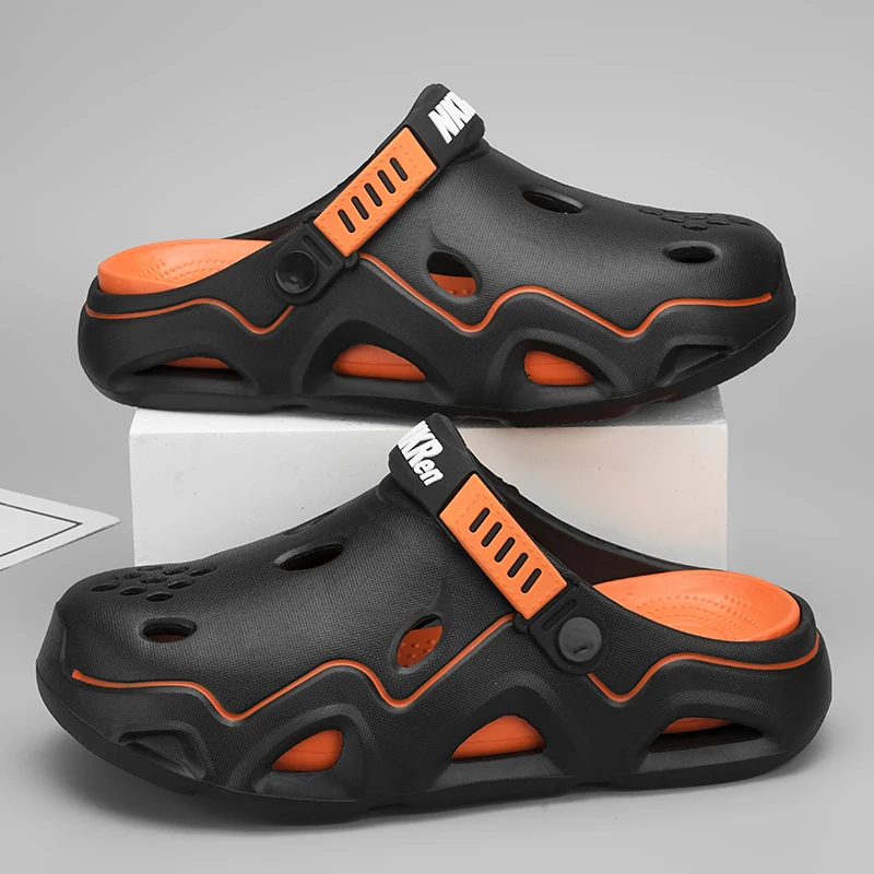 

Summer Men's Outdoor Slippers Comfortable Clogs For Man Beach Sandals Soft Slides Men Casual Garden Shoes Male Beach Slippers