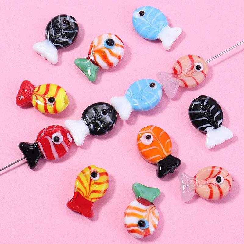 1 قطعة 13X20mm الأسماك على شكل الخرز الزجاج فاصل فضفاض حبة لصنع المجوهرات النتائج سوار ذاتي الصنع إكسسوارات عقد