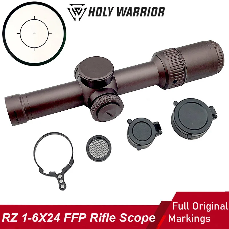 

Holy Warrior First Focal Plane Прицел Тактический 1-6X24 FFP Прицел с красной подсветкой Широкое поле зрения для AR 15 .223 5.56